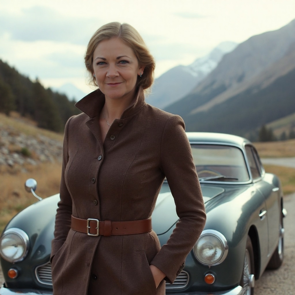 Woman in sharp 60s style